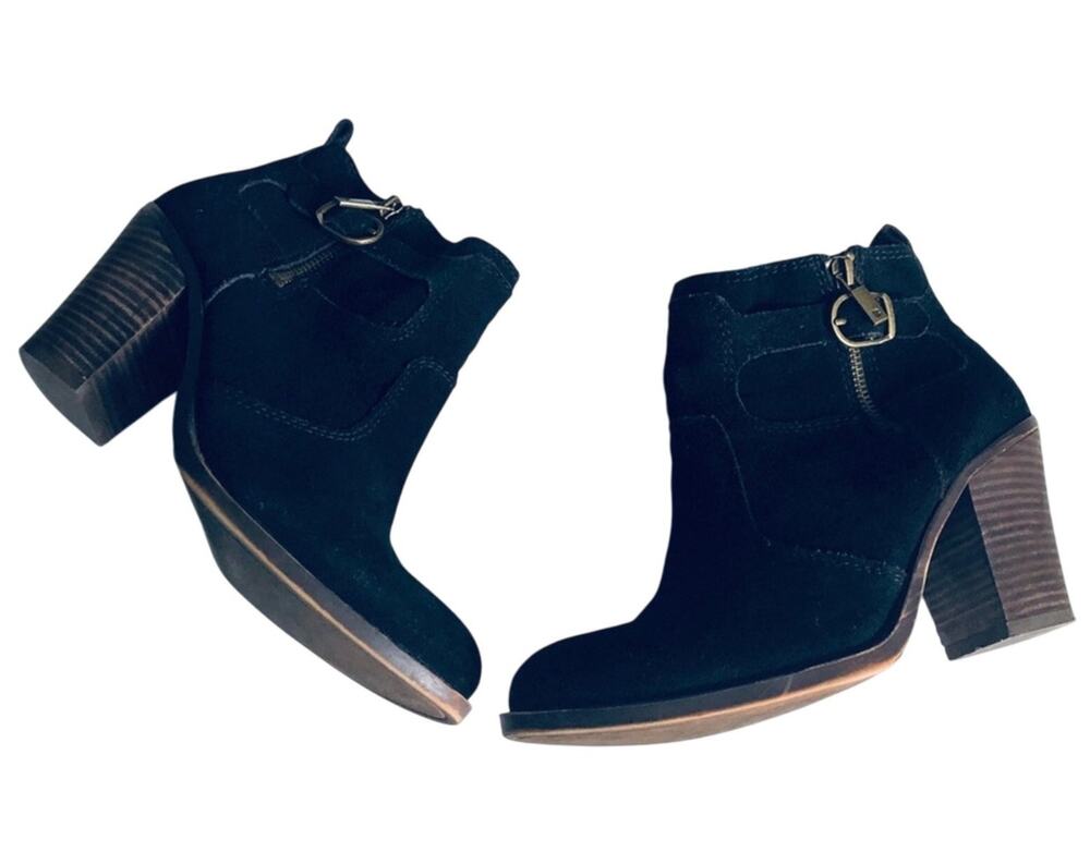 Lucky Brand 'Everalda' Women's 9 Suede Ankle Bootie Black Fall